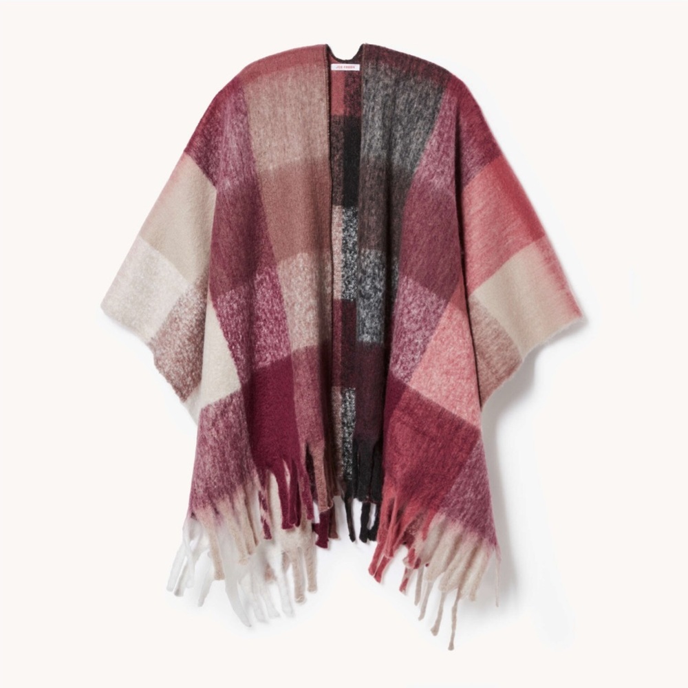 Joe Fresh Burgundy Plaid Ruana